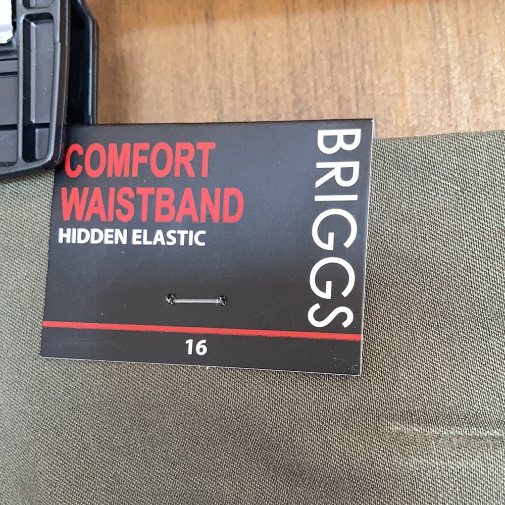Briggs comfort waistband hidden elastic Capri olive size 16 - Picture 4 of 16